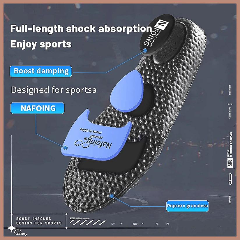 Sole Shock Absorption Deodorant Breathable Cushion Sport Insoles for Running Shoes, Men Women Massage Care Pads, Comfort Supp