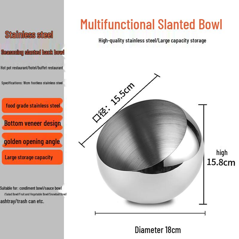 Homeglen Stainless Steel Slanted Seasoning Bowl