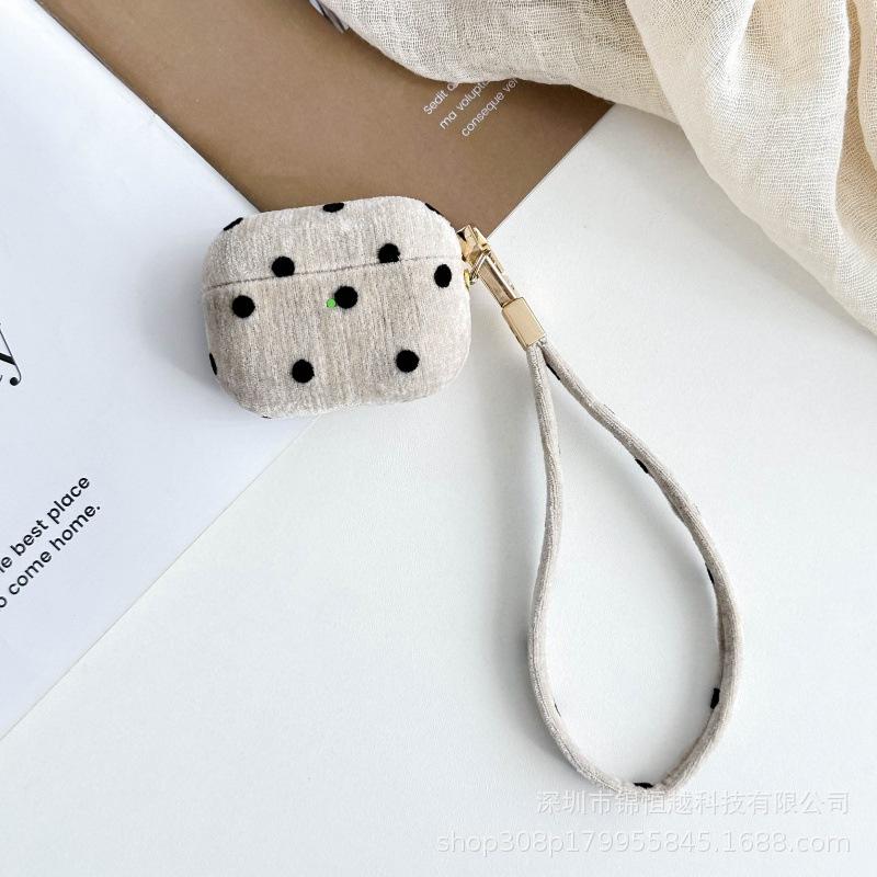 Suitable for AirPods 1 generation wireless earphone cover first generation polka dot fine velvet shell pro1 generation third generation hard case
