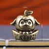 2027 Chinese Zodiac Goat Brass Figurine Polished Handmade Lucky Sheep Statue Ornament for Living Room Shelf Decor New Year Gift