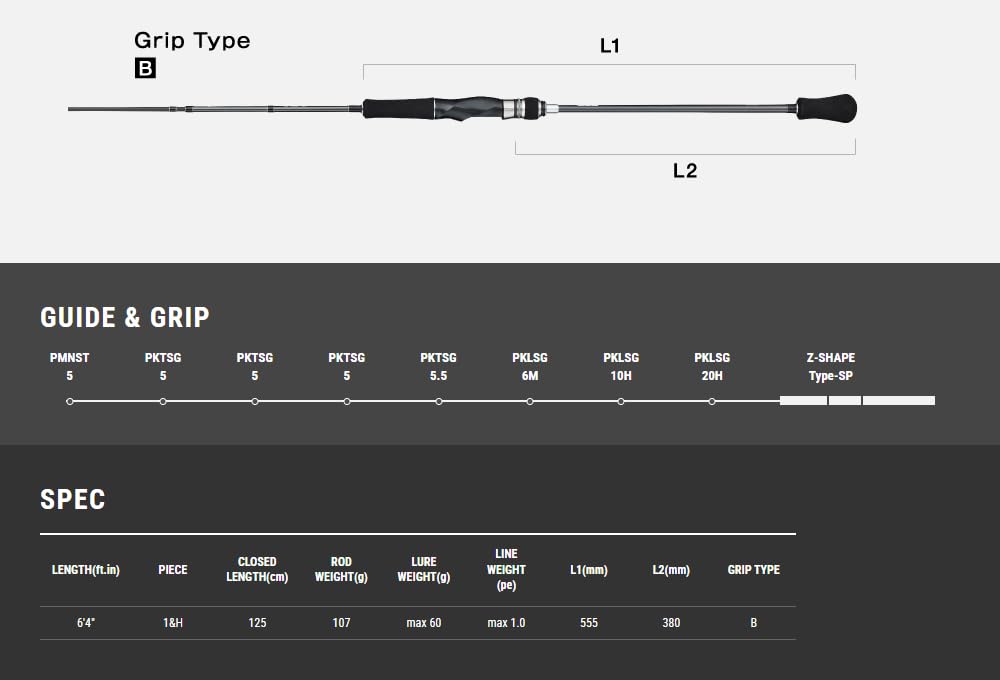 Tailwalk Light JiggingSuper Light Jigging (SLJ) Rod L-JIGGYS SSD S64000FSL