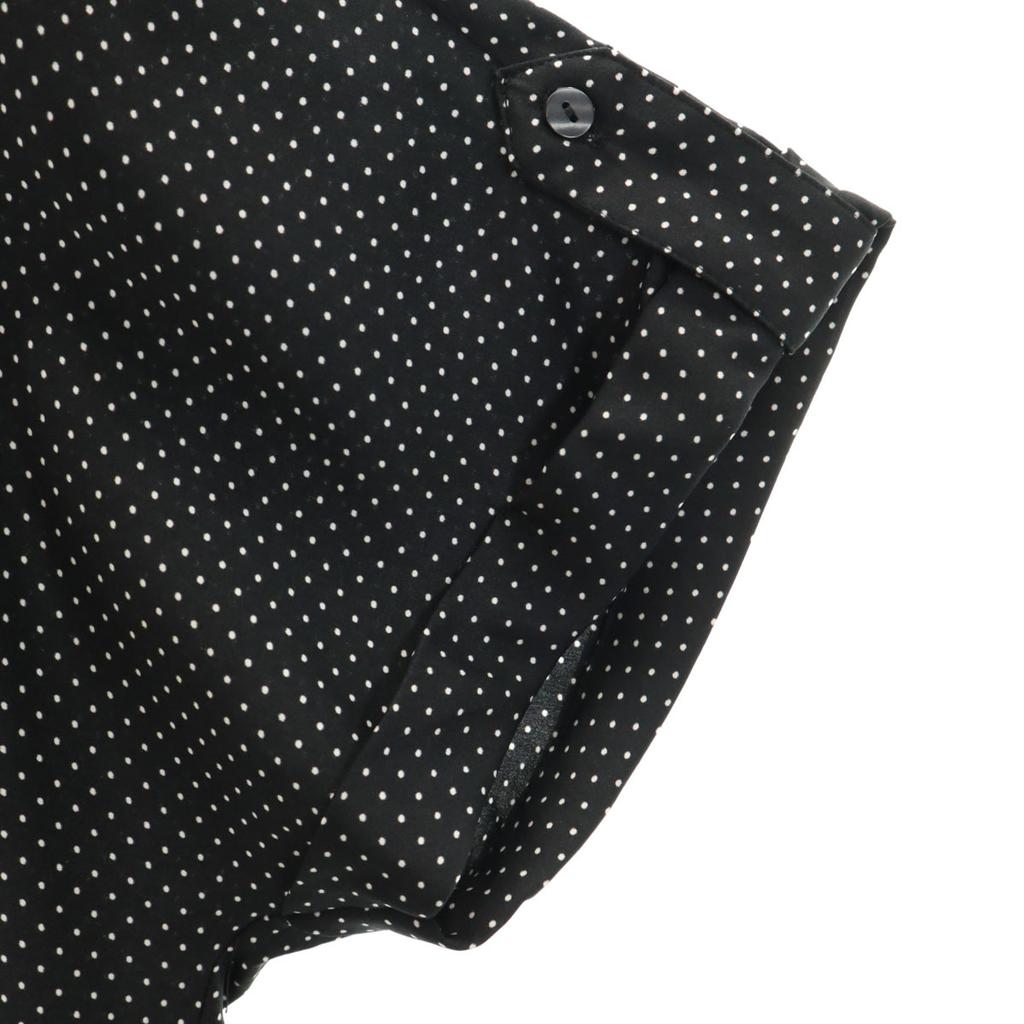 Unused ZARA Dot Pattern Short Sleeve V Neck Mini Dress M Black Women Used