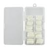 Korean Style Natural Crystal Full & Half Cover False Nail Tips - 100 Pieces Boxed French Manicure