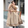 Parker Clothing Winter Women's Padded Jacket Mid-length Big Fur Collar Plus Velvet Padded Jacket Padded Jacket Thick Jacket