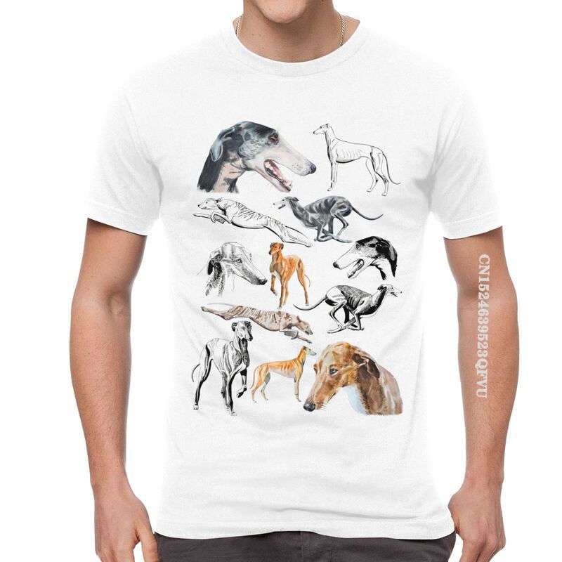 Male Greyhound Dog T Shirts Graphic Pet Whippet Sighthound Lover Tshirt Cool T Shirt Cotton Oversized Tee Tops EMO Men