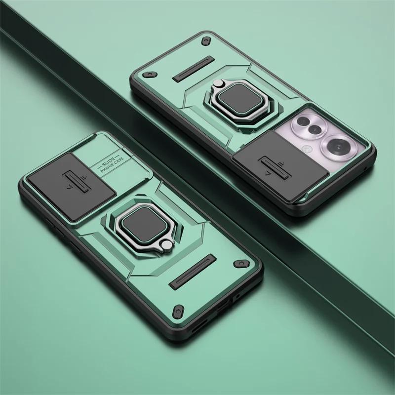

Чехол-броня для камеры со слайд-объективом для OPPO Reno 12 Pro 11F 5G A60 4G, защитное кольцо, магнитный держатель, чехол, чехол Fundas Capa OPPO A60