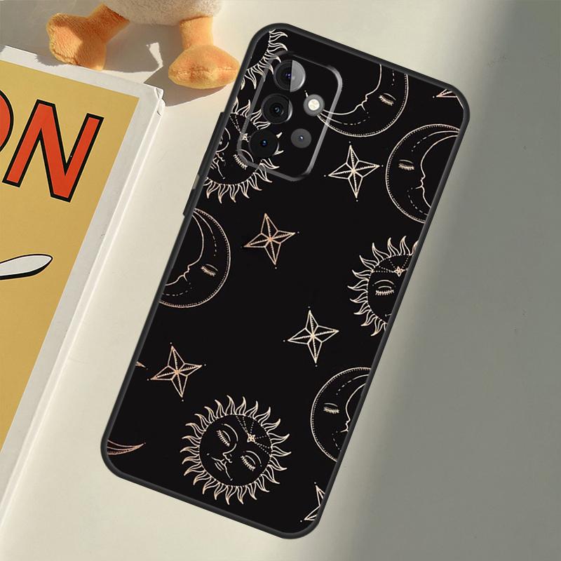 Crescent Moon Sun For Samsung Galaxy A22 A52 A32 A54 A14 A16 A26 A36 A56 A55 A35 A05 A06 A15 A53 A33 A13 Case