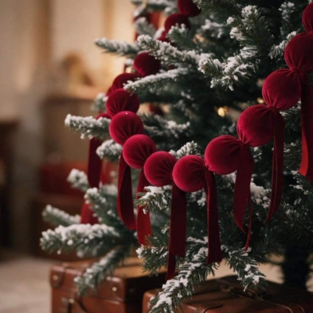 Background Wall Decor Christmas Velvet Ball Garland Hanging Decoration Birthday Party Supplies