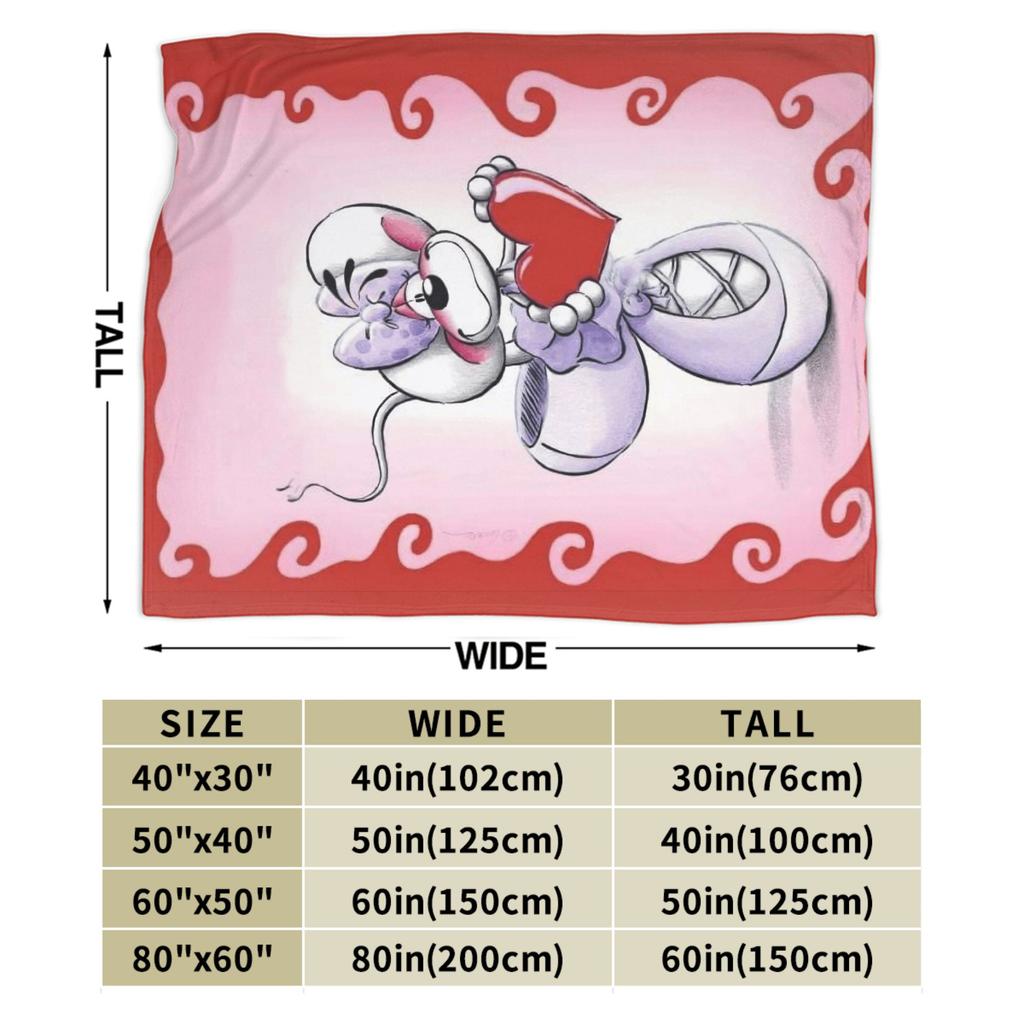 Diddl Cartoon Red LOVE Blankets Quality Soft  Throw Blanket Winter Travel Couch Bed Comfortable Bedspread