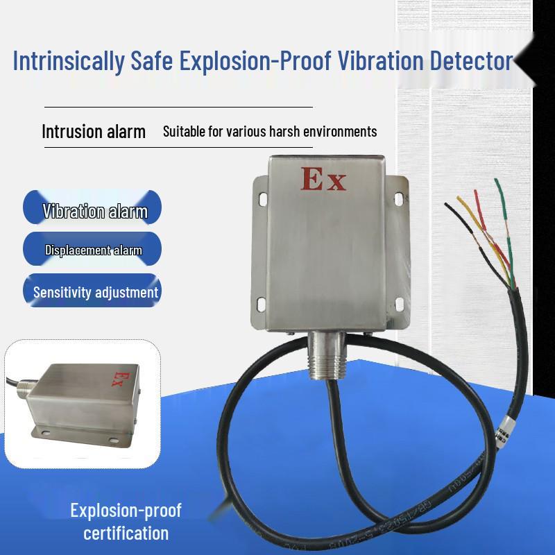 Explosion-Proof Vibration Sensor with Intrusion Alarm & Sensitivity Adjustment No