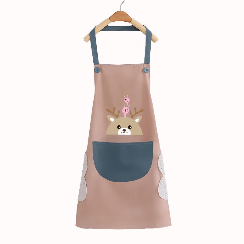 Korean Style Waterproof Unisex Kitchen Apron - Fashionable, Oil & Stain-Resistant with Hand Wiping Feature