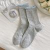 Female Spring and Autumn Solid Color Bow Ballet Style Boneless Pile Pile Cotton Socks