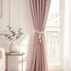 Cotton Rope Wooden Bead Curtain Tiebacks, No Drill Adjustable Window Curtain Holders, Boho Beige Farmhouse Decor for Living Room, Bedroom, Dorm