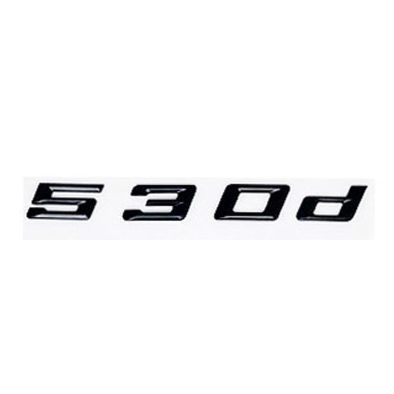 Neues Schriftart Numerisch & Buchstabe ABS Emblem für BMW 5er E39 E60 E61 F10 F11 G30 - 520d 523d 525d 530d 535d 540d Kofferraum Logo Aufkleber pu2