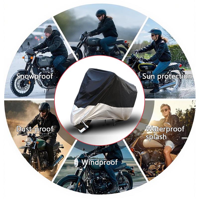 SEAMETAL Motorcycle Cover Motorbike Waterproof Outdoor Storage Bag Heavy Duty Motorcycle Scooter Shelter Protection Cover with Lock Holes