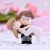 Sweet Couple Bride Groom Model Miniature Figurine Landscape Wedding Figurine Desktop Ornament Home Decor Wedding Gift Garden