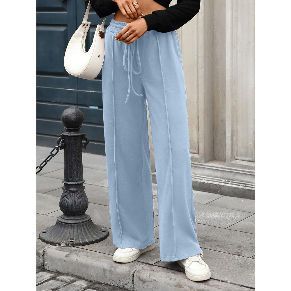 2025 Herbst und Winter Neuer Stil Einfarbig Kordelzugtasche Locker Lässige Hose für Damen