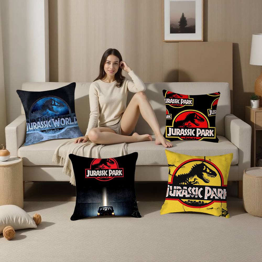 Moive J-Jurassic World Pillow Case Plush Fabric Soft  Pillowcase Double Sided Print Cushion Cover Household Gifts