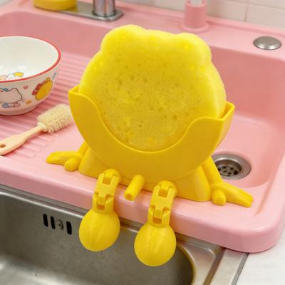 3D tištěný držák na houbičku s odtokovými nožičkami Koupelnová kuchyňská deska Stojan na houbičku Multifunkční organizér na houbičky Úložný regál