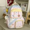 Schoolbag schoolbag Japanese ins high value fresh and sweet contrasting color splicing backpack junior high school students lightweight travel 