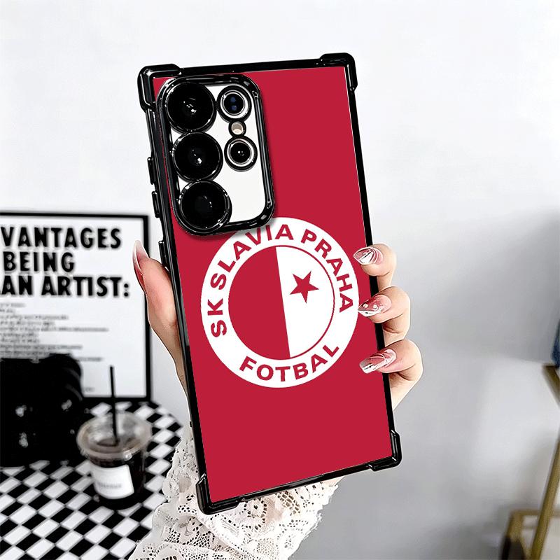 Sk Slavia Praha Czech Republic Soft Phone Case For Samsung Galaxy S26 Ultra S25 Edge S24 FE S23 Plus S22 S21 + S20 Plating Anti-
