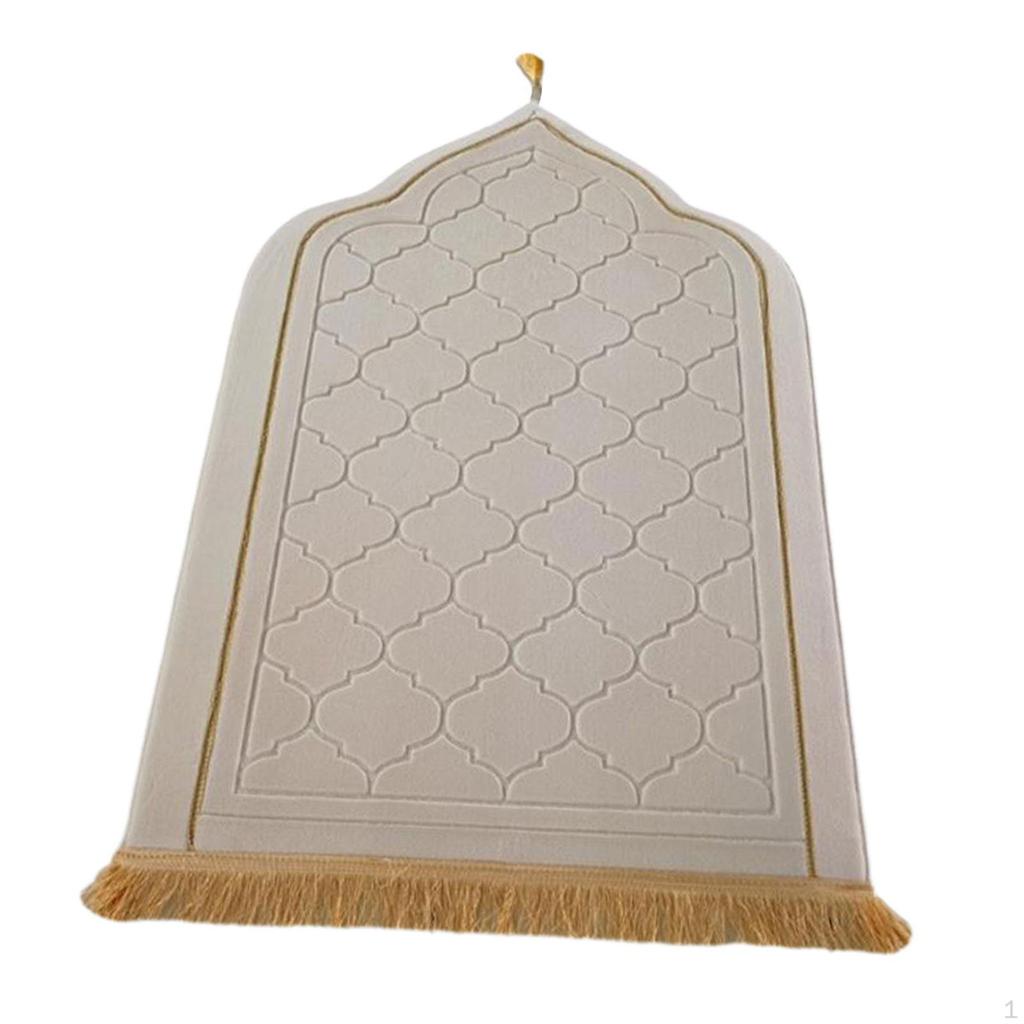 Islamic Prayer Rug Travel Portable Home Floor Embossing Worship Kneel Carpet