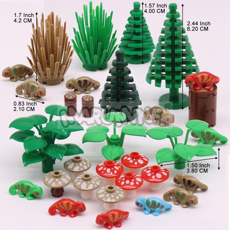 MARUMINE 48 PZ-54 PZ Set di Accessori Blocchi da Costruzione MOC Giungla Giardino Vista Città Pezzi Modello Lucertole 2435 3471 6064 14769