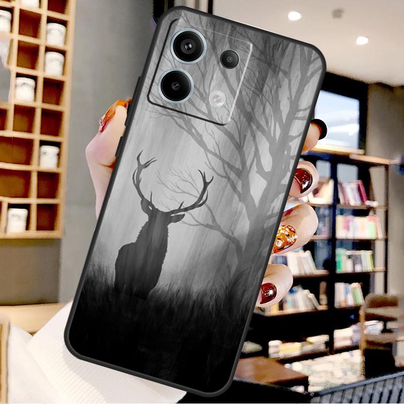 Animal Deer Art For Xiaomi Redmi Note 14 Pro 9 10 11 12 13 15 Pro Plus Case For Redmi 15 15C 14C 12C 10C 13C