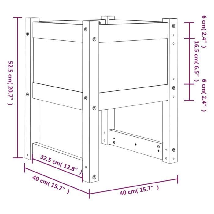 822110 vidaXL Jardinières 2 pcs Blanc 40x40x52,5 cm Bois massif de pin
