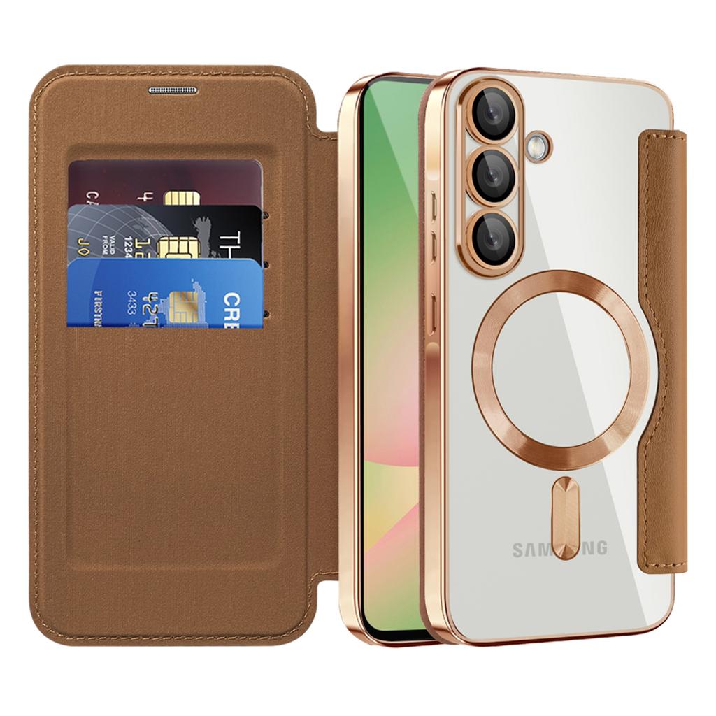 Pro Samsung Galaxy A56 5G pouzdro Kompatibilní s MagSafe Blokování RFID Kožený kryt na telefon