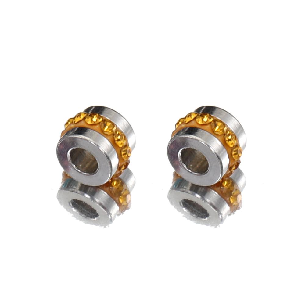 

20pcs 10pcs Mix Stainless Steel Rhinestone Loose Beads Colorful Spacer Bead Charms for Bracelet Necklace Jewelry Making DIY 5x4mm-10pcs