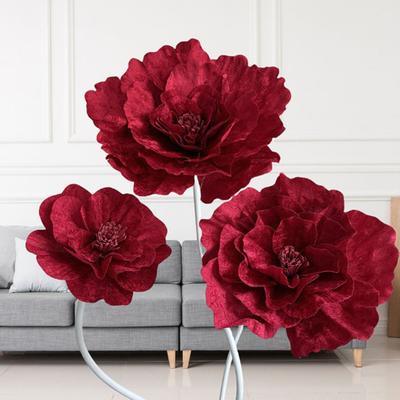 Large Artificial Peony Realistic Silk Flower Stem Home Office Head with Giant Fake Wedding Party Floral Arrangement Decoration