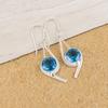Swiss Blue Topaz Handmade Wonderful Earrings, 925 Sterling Silver Earrings, Blue Topaz Gemstone Silver Jewelry For Grandma