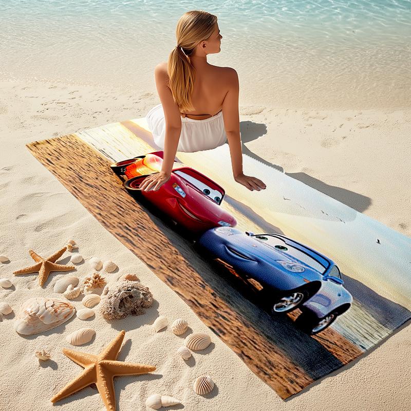 Lightning McQueen Beach Towel Outdoor Camping Beach Towel for Vacation Swim Outdoor Pool Absorbent Bath Towel
