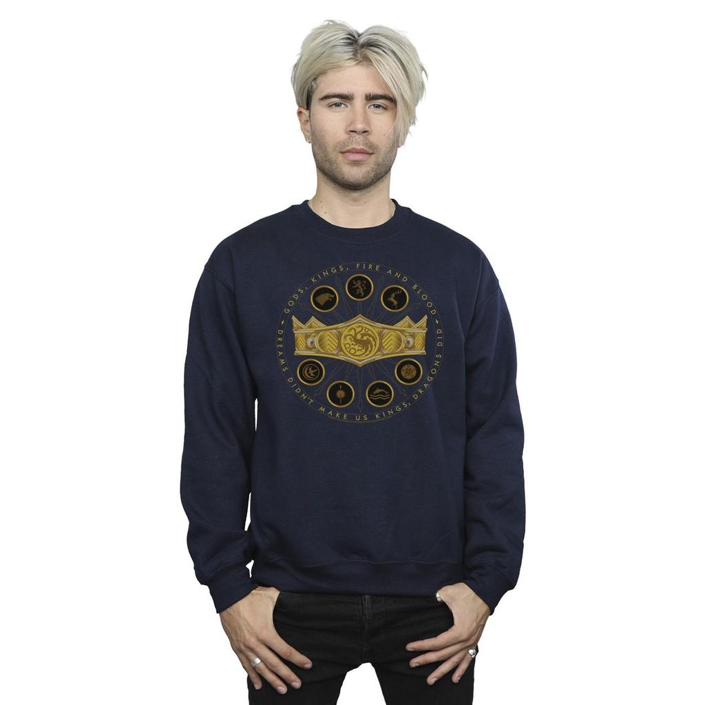 Game Of Thrones: House Of The Dragon Mens Gods Kings Fire And Blood Sweatshirt
