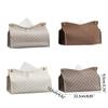 Decorative Rectangular Tissue Box-Case PU Leather Tissue  Holder for Bathroom Modern Tissue Box Holder Office