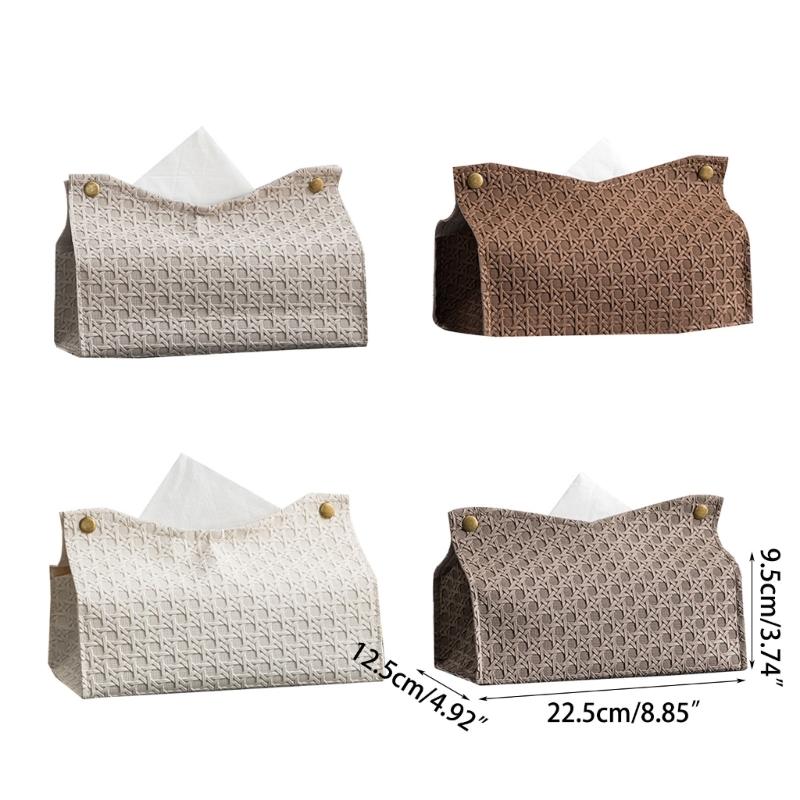 Decorative Rectangular Tissue Box-Case PU Leather Tissue  Holder for Bathroom Modern Tissue Box Holder Office