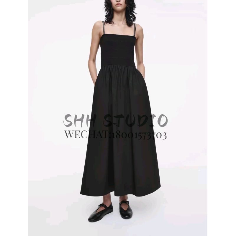 Spring New Women's Clothing Fashion Style Slim Fit Pleated Splicing Sling Tube Top Dress 1231657