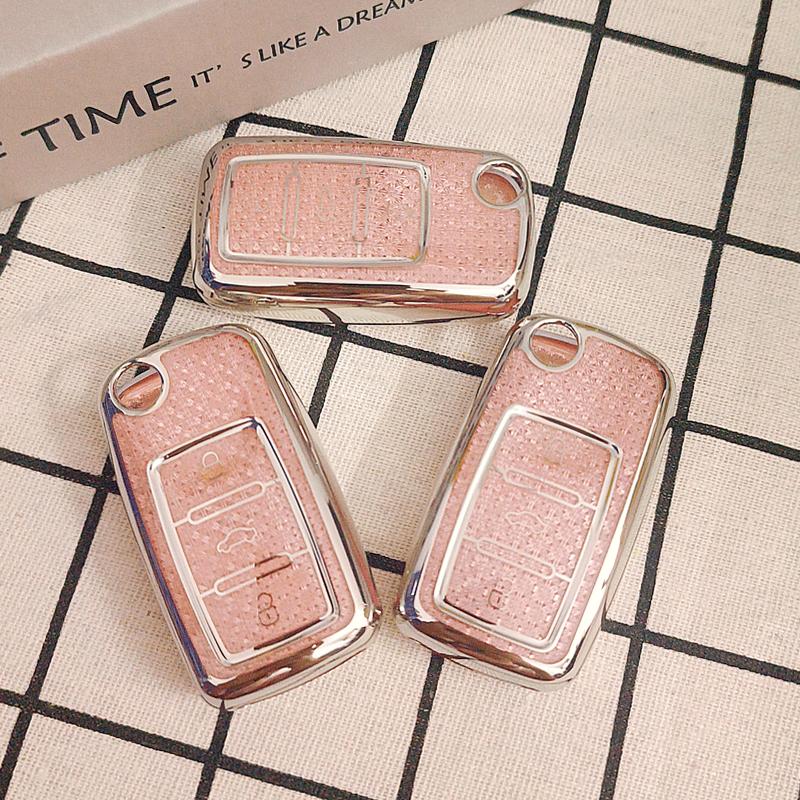 Icar For Volkswagen Vw Passat Tiguan Beetle Caddy T5 Up Eos Polo Golf Skoda Octavia Seat Leon Altea Car Key Case Cover Fob Ring