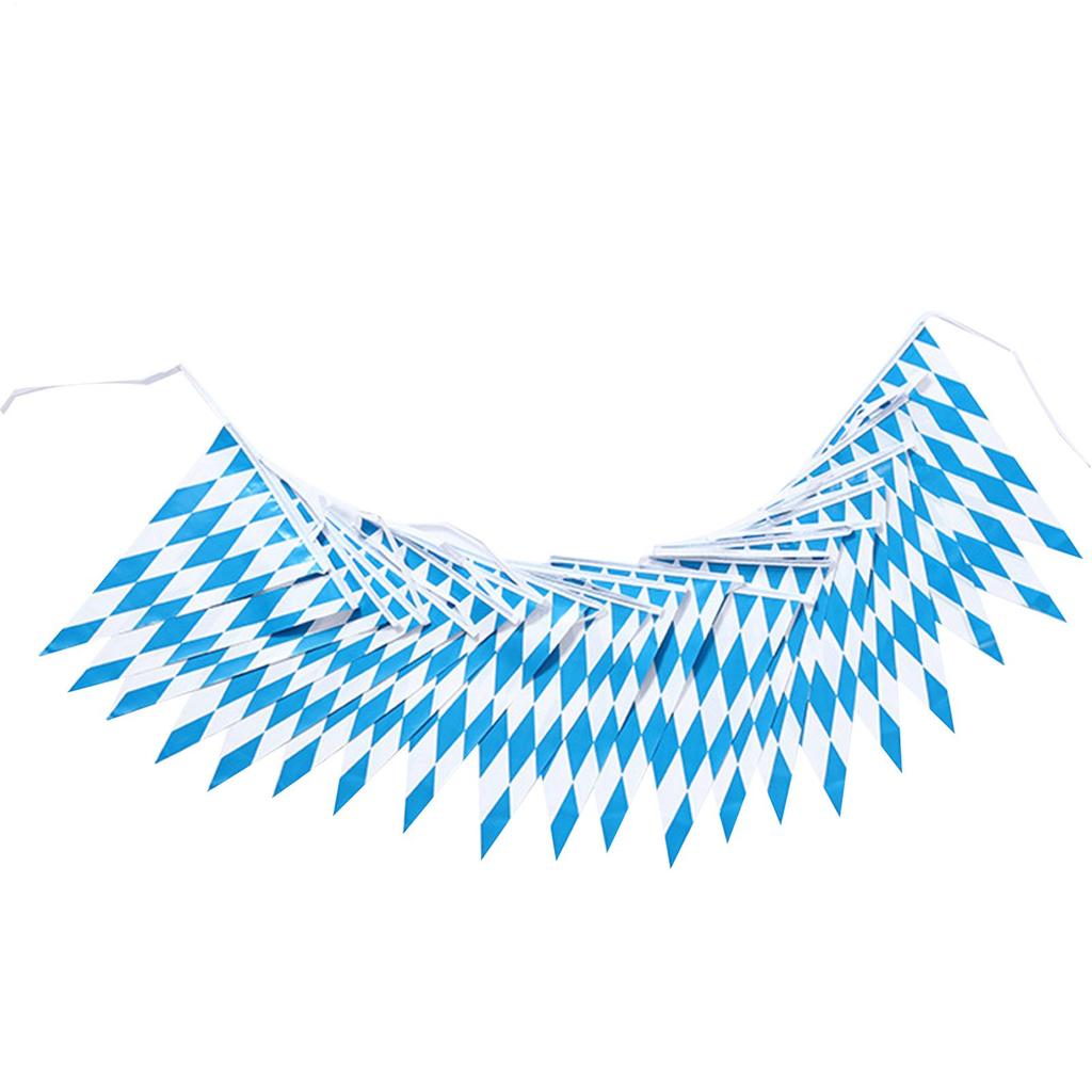 20 Pieces String Flags Decor Pennant Banner Flags Bunting Banner Themed Decoration for Oktoberfest Party Home Picnic Backyard