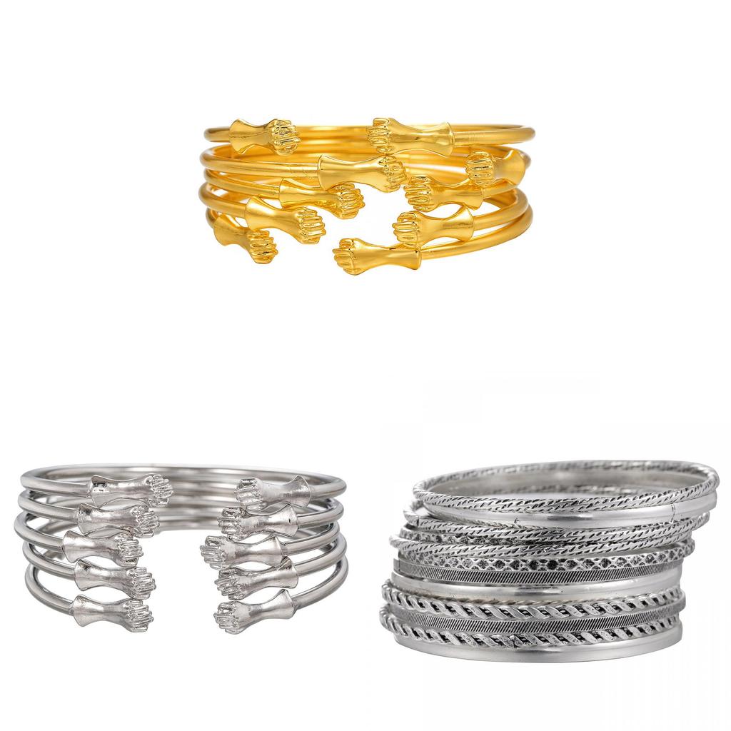 Punk Style Metal Cuff Bracelets For Women And Men With Geometric Design For Travel Gifts
