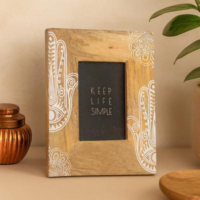 Fotorahmen Mangoholz 10x15cm Weiß Hansa