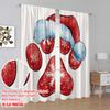 2pcs,2D Plane Printing Pattern Curtains Red Paw Versatile Polyester (without Rod) Art Deco Festive for Study, Living Room,