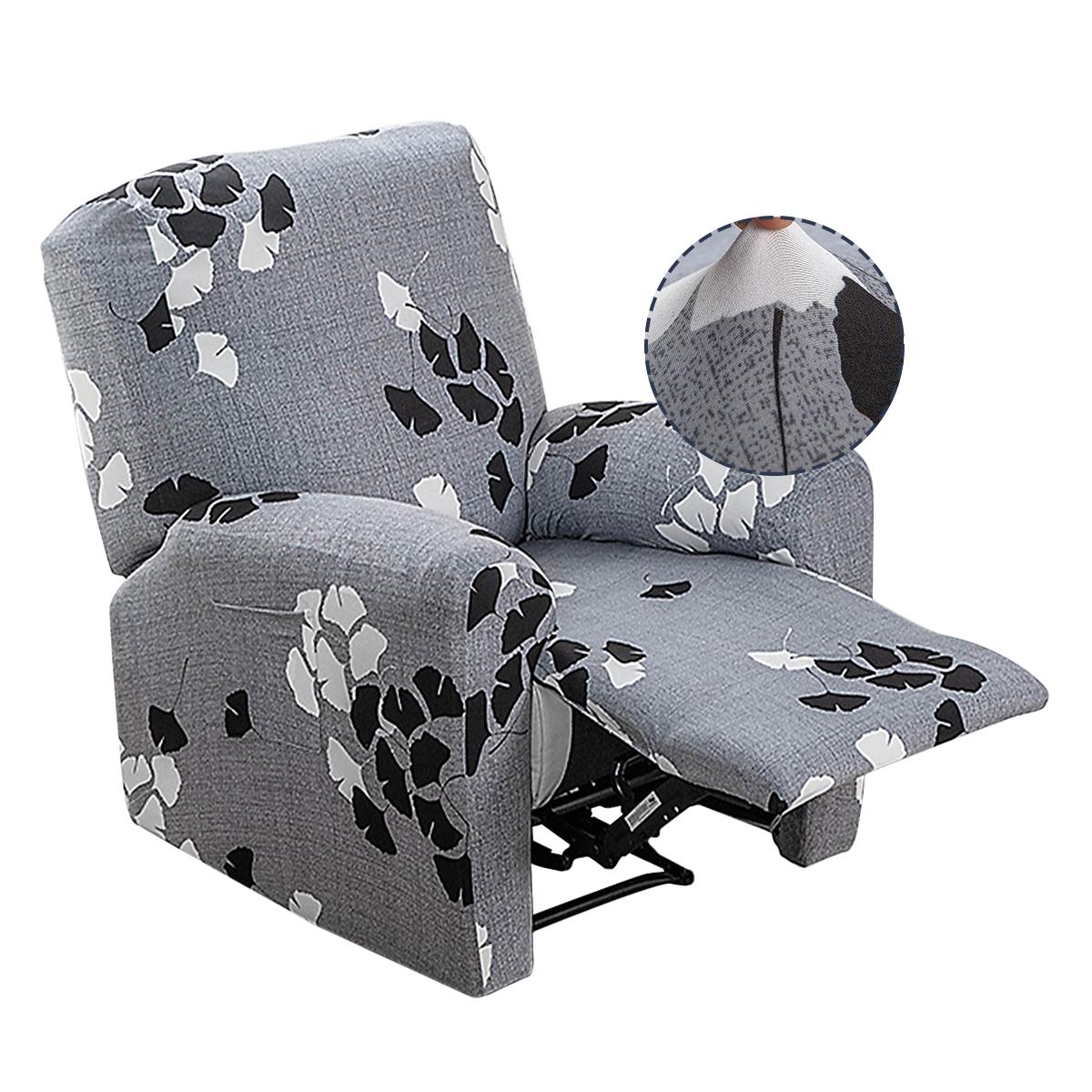 

Recliner Sofa Cover Set 1-Seater Single Armchair Stretch Slipcover Washable Soft Non-slip Relax Reclining Chair Cover сірий колір