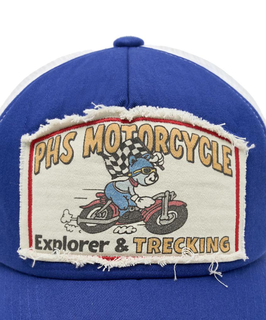 PHYPS MOTORCYCLE Riding Bear Mesh Ball Cap Blue