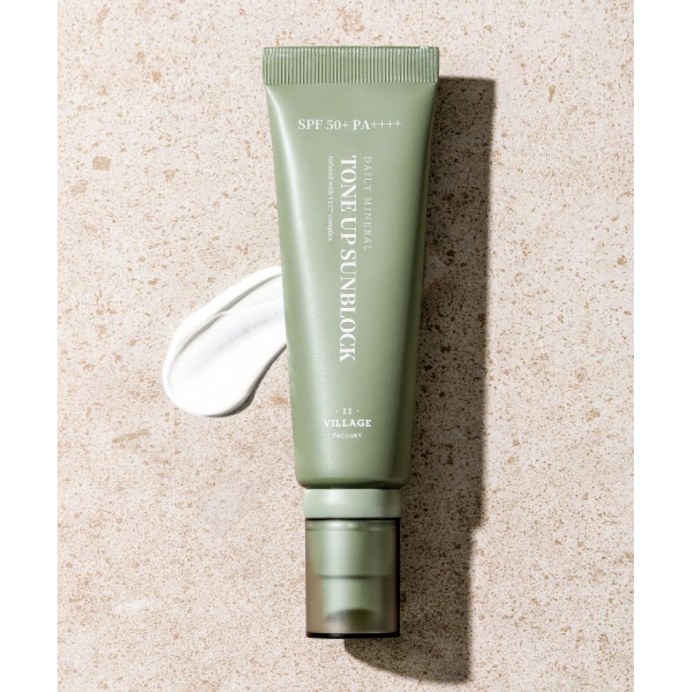 Village11factory Daily Mineral Tone Up Sunblock 50ml Spf50+ Pa++++ Single item