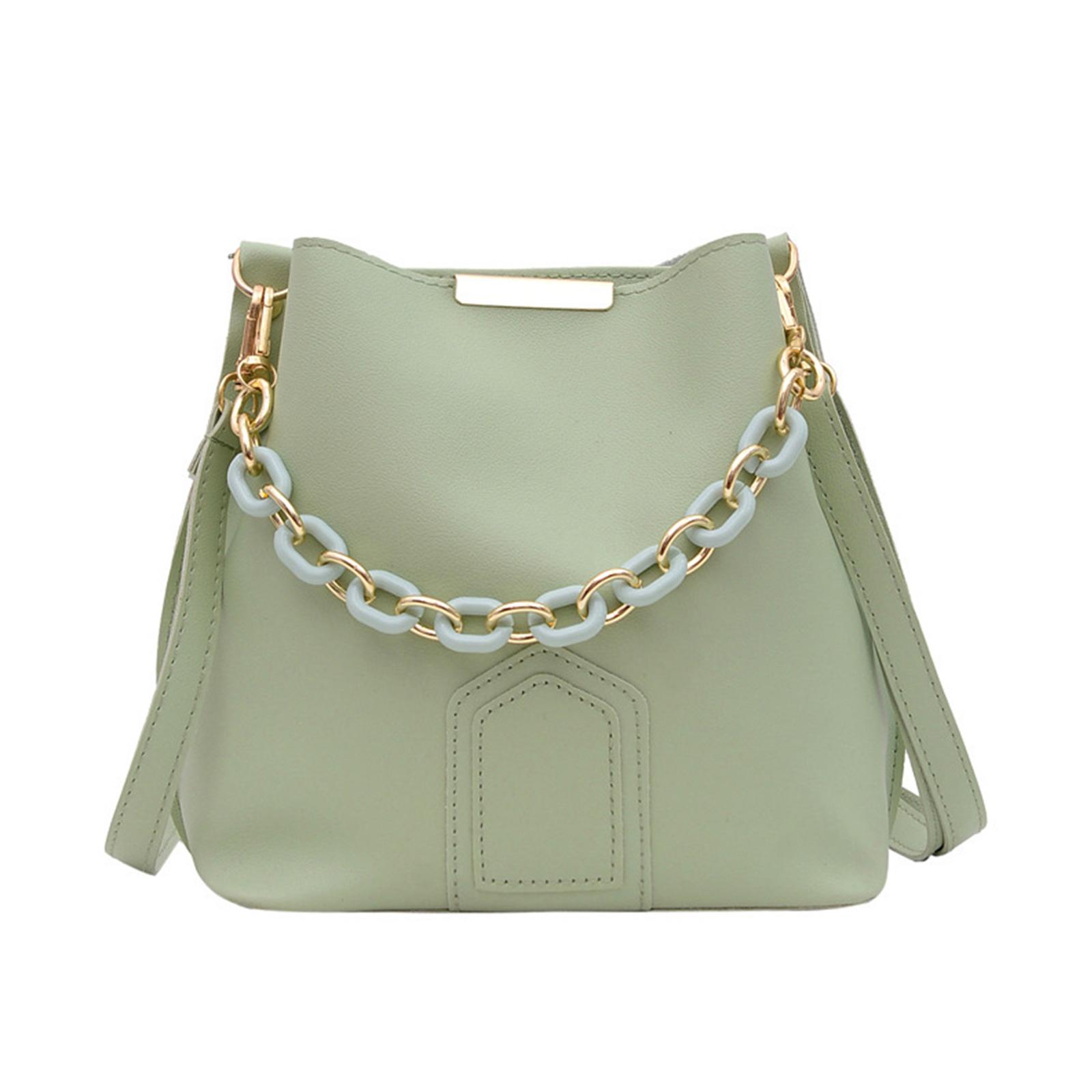 

Сумки-ведра, сумка на плечо для женщин и девочек, однотонная сумка через плечо, большая вместимость, модная кожаная сумка-тоут зелёный