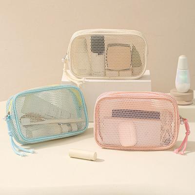 Netz Kosmetiktasche Tragbarer Reise Make-up Organizer Atmungsaktiver Reißverschluss Kulturbeutel