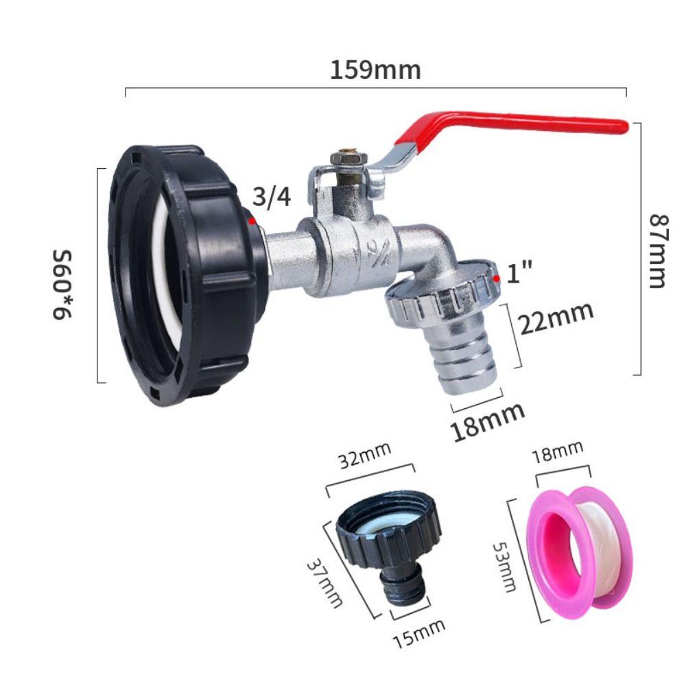 Replacement Valve Fitting 1/2'' 3/4'' Tap Connecter Coarse Thread IBC Tank Water Coupling Adapter