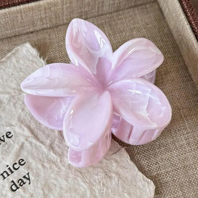 Frangipani Fresh and Sweet Egg Flower Back of Head Disc Hair Shark Clip Hair Ornament Claw Hair Clips for Women